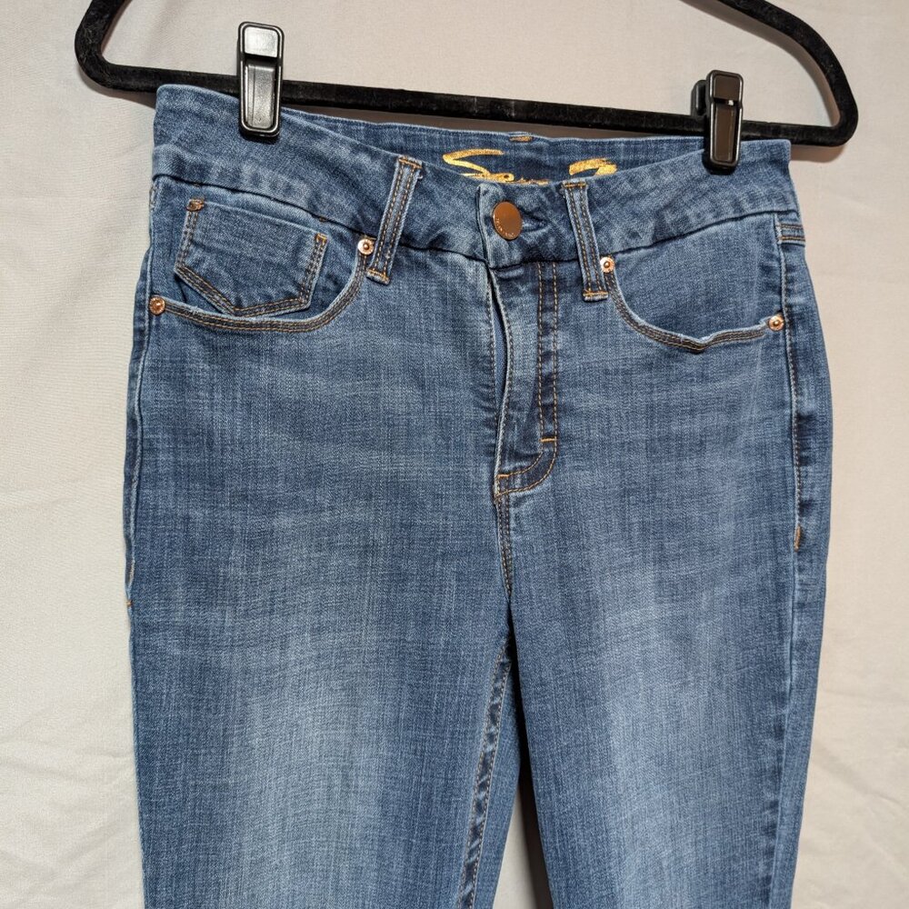 Seven7 Tummyless High Rise Skinny Jeans Stretch Smoothing Cotton Denim Women's 8 - Picture 2 of 10
